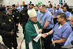 Philadelphia Archbishop Charles J. Chaput, OFM Cap, visits with inmates at the Curran-Fromhold Correctional Facility, one of the stops on Pope Francis's itinerary. CNS Photo/Sarah Webb, Catholic Philly