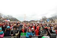 Participants in the 2015 March for Life in Washington, DC, listen to speakers at a rally. CNS Photo/Leslie E. Kossoff