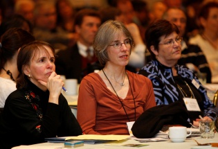 Participants look on during a session at the 2011 Catholic Social Ministry Gathering in Washington, D.C. CNS Photo/Bob Roller.
