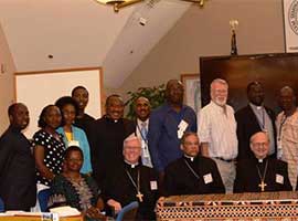 Bishop Dewane (panelist) Bishop Perry (panelist) and Bishop del Riego (panelist) with National Adviser Meeting participants.