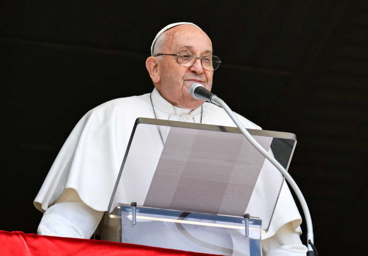 Pope Francis recites the "Regina Coeli"