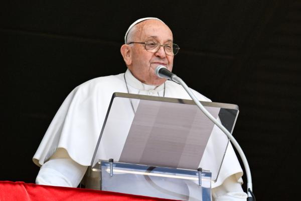 Pope Francis recites the "Regina Coeli"