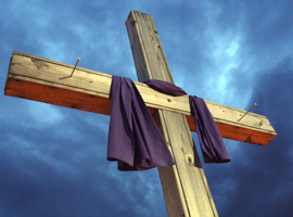draped cross for lent
