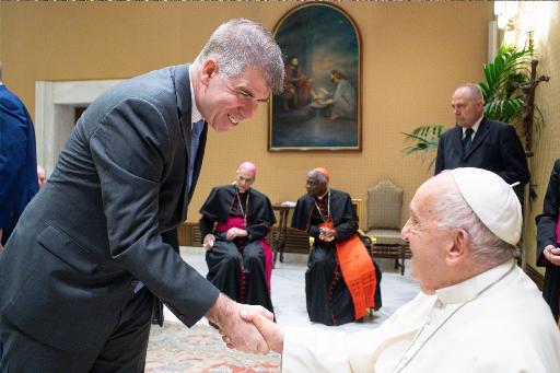 Jay Shambaugh greets Pope Francis