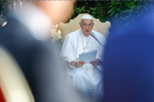 Pope Francis leads prayer in Vatican Gardens