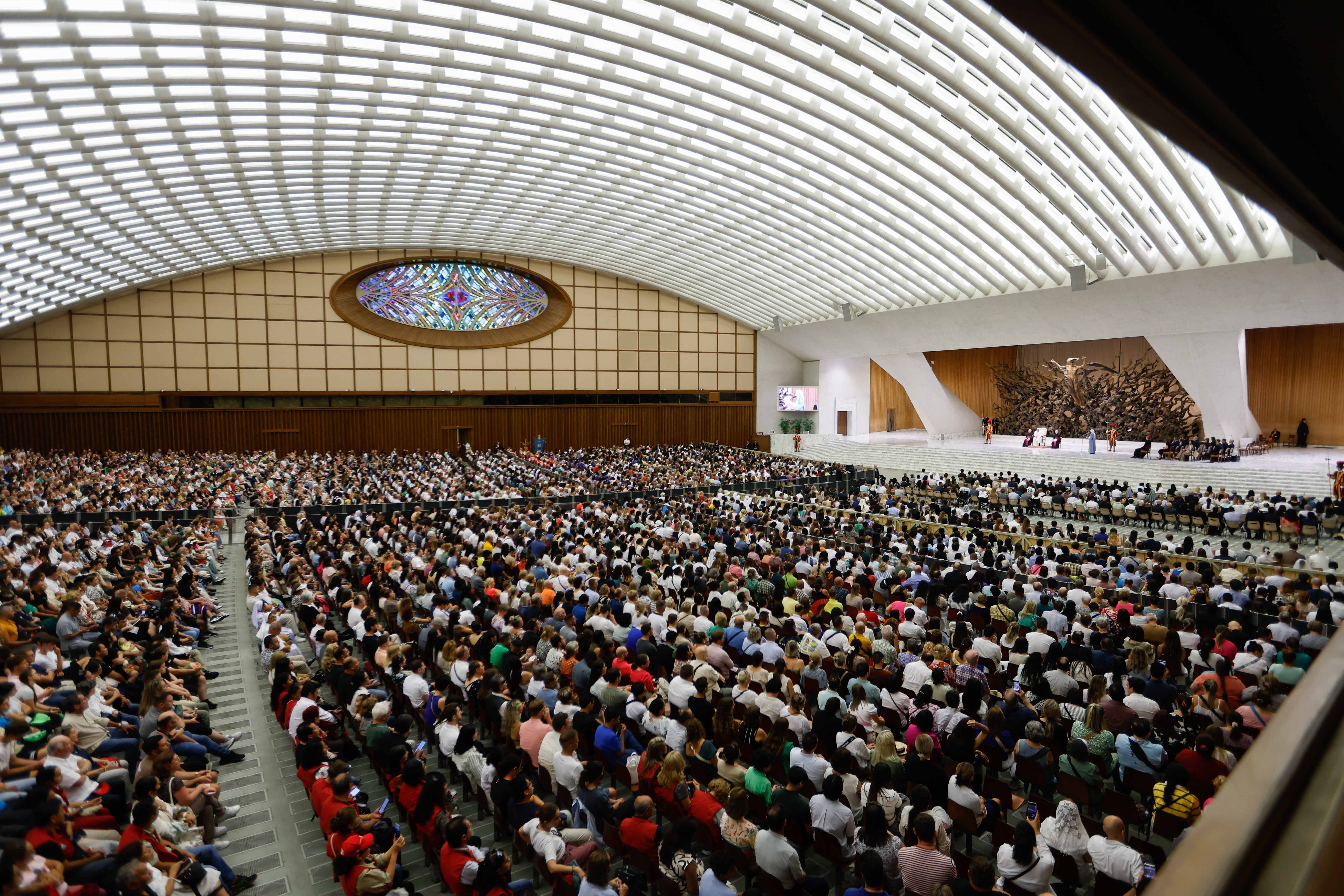 Pope Francis gives his blessing.