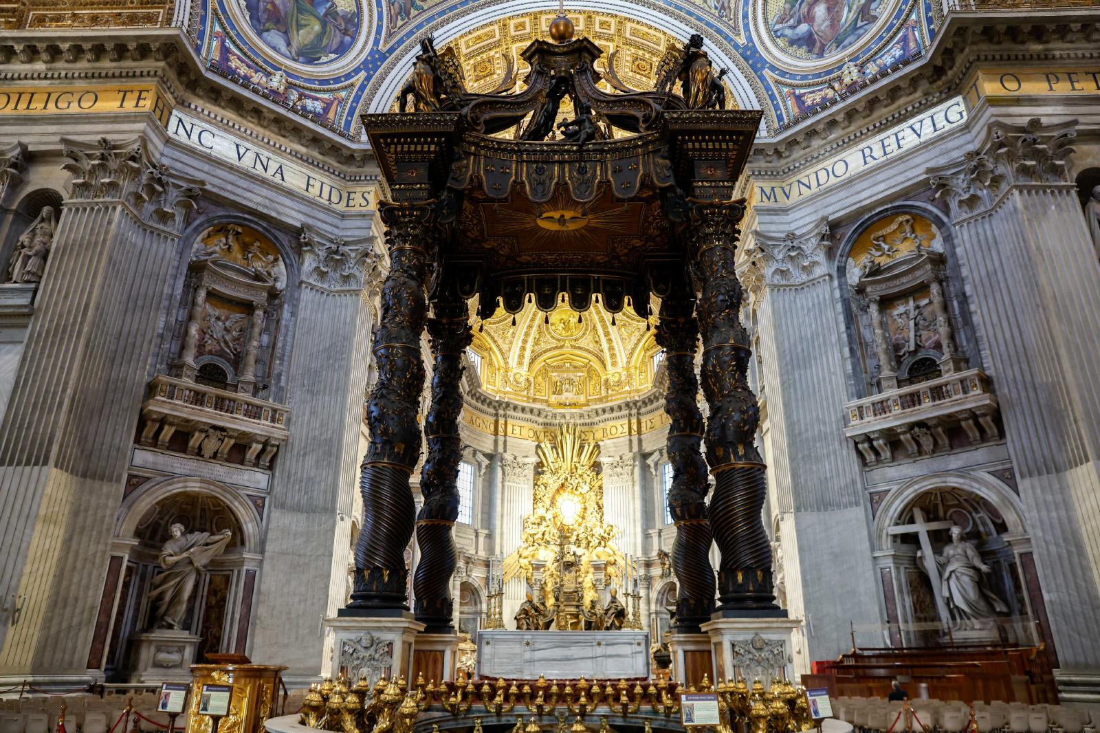 The baldachin over the papal altar in St. Peter's Basilica