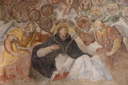 Fresco of St. Dominic and the mysteries of the rosary