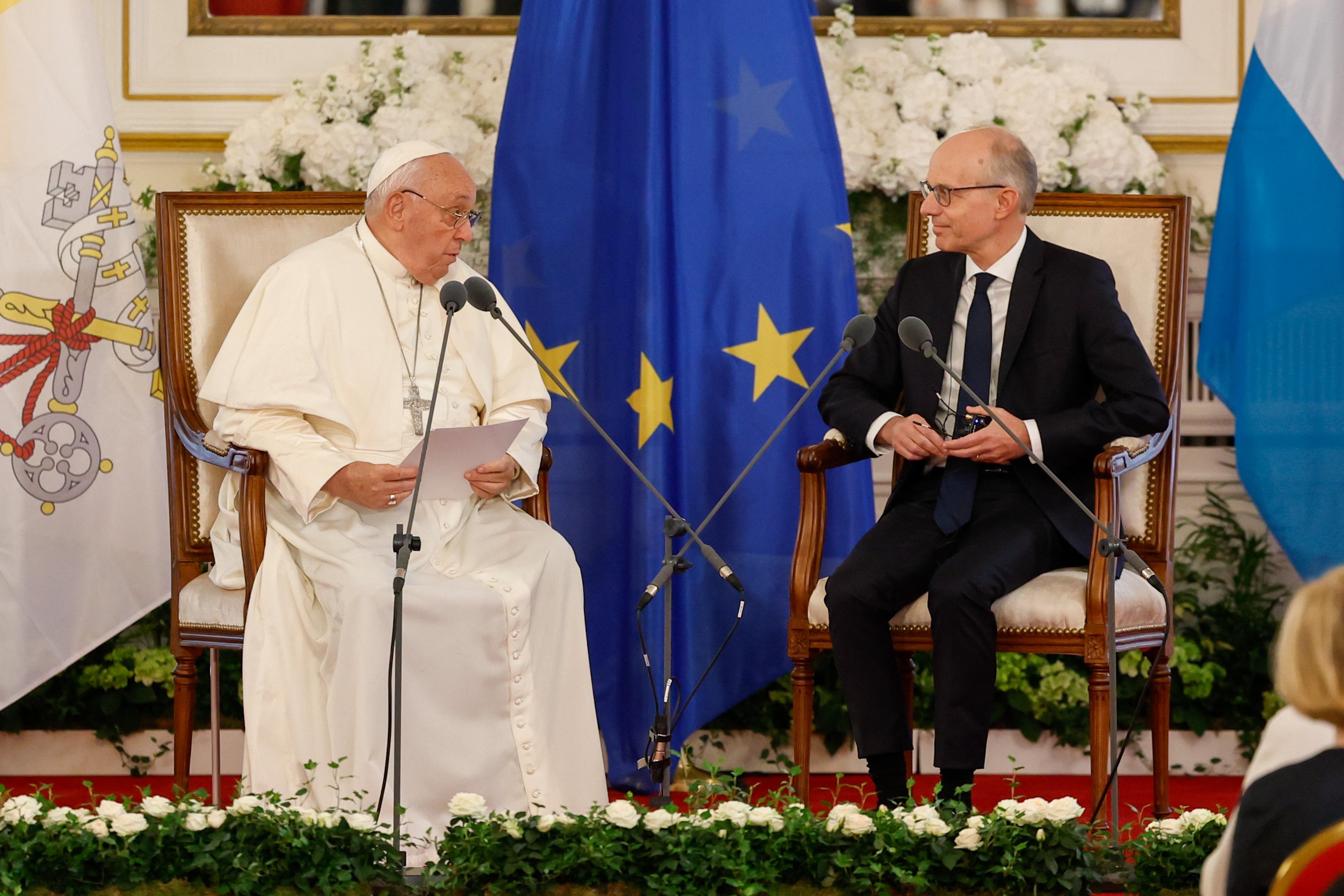 Pope Francis and Luxembourg prime minister