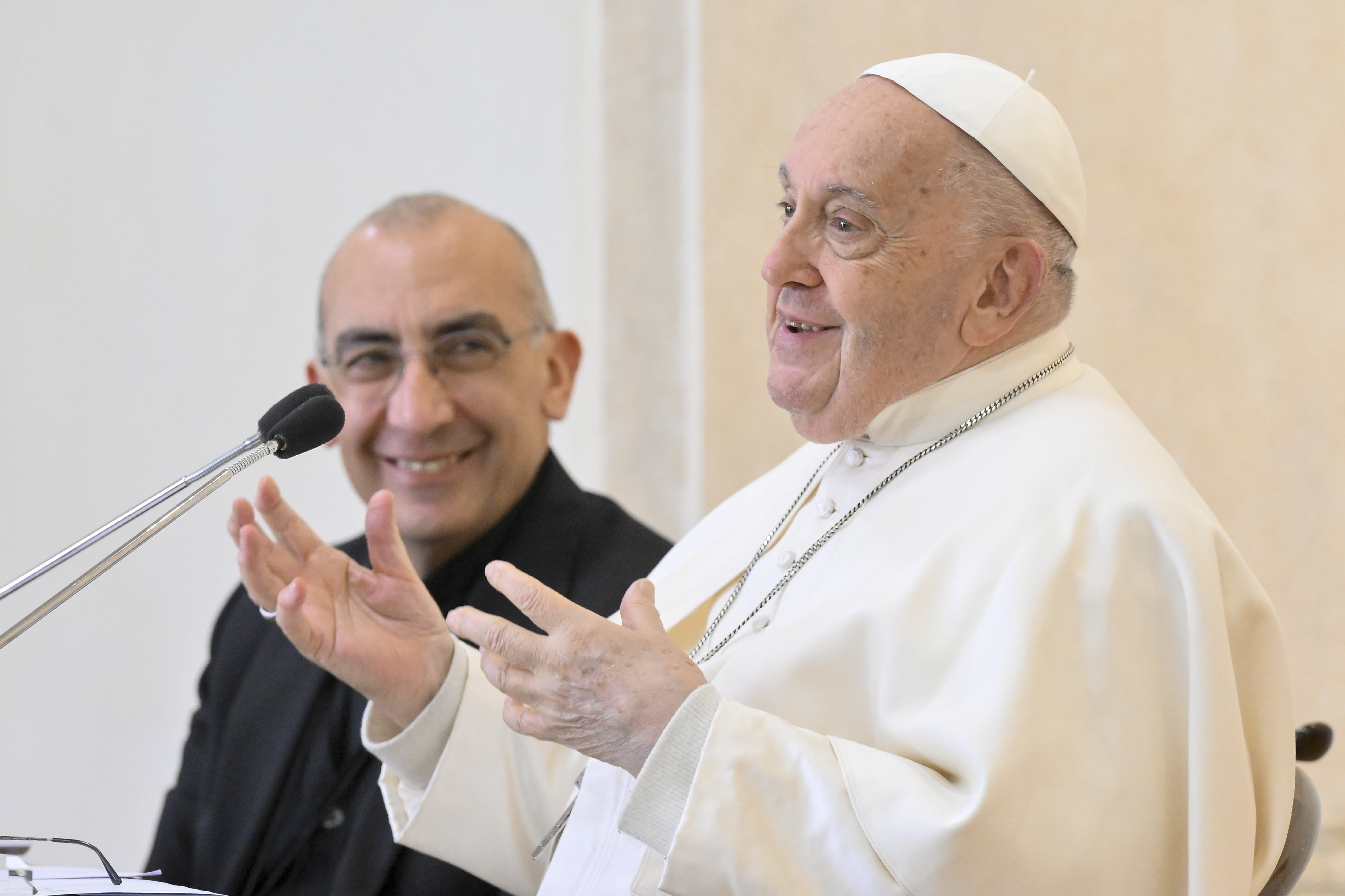 Pope Francis and Cardinal-designate Reina