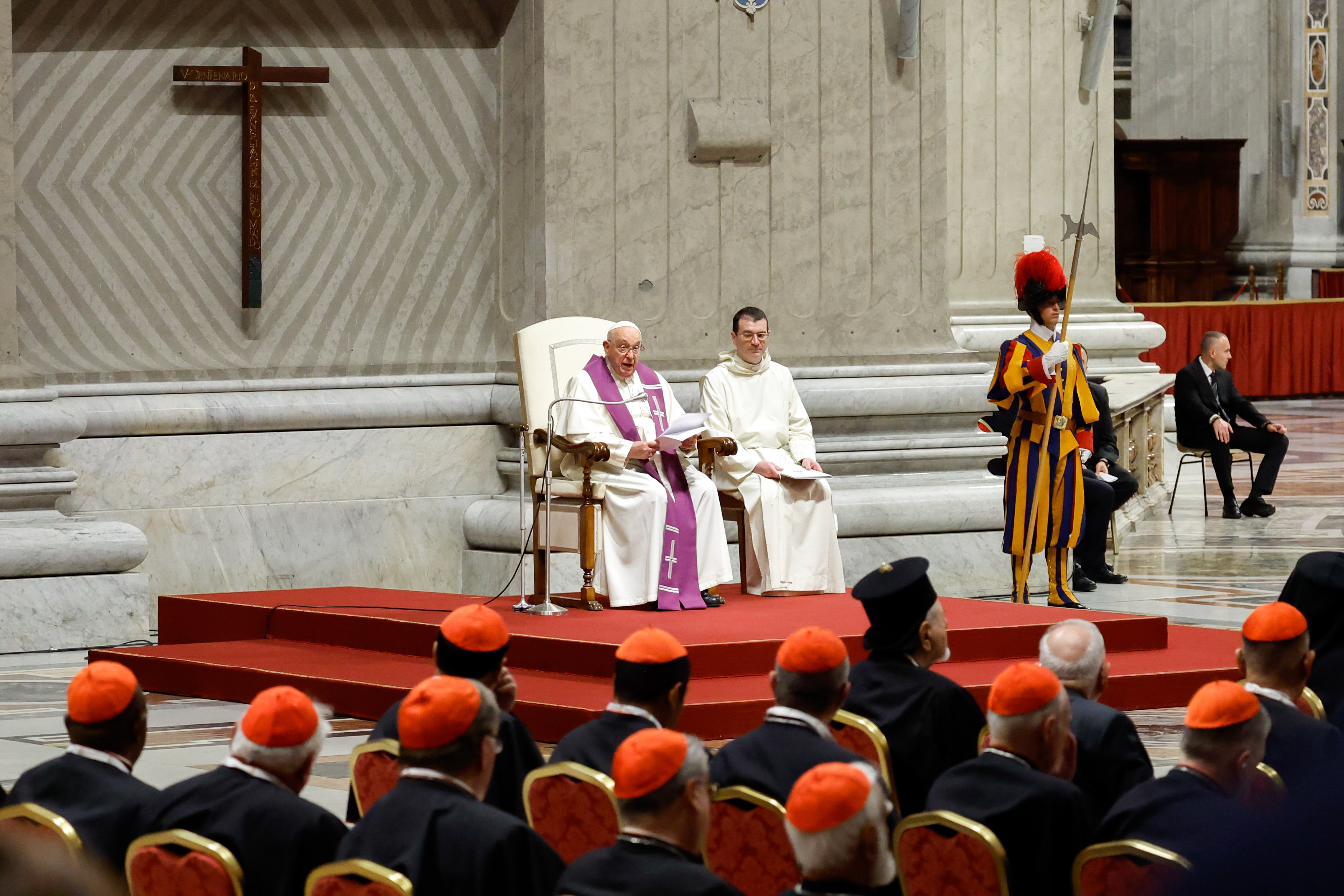 Pope Francis at the penitential service