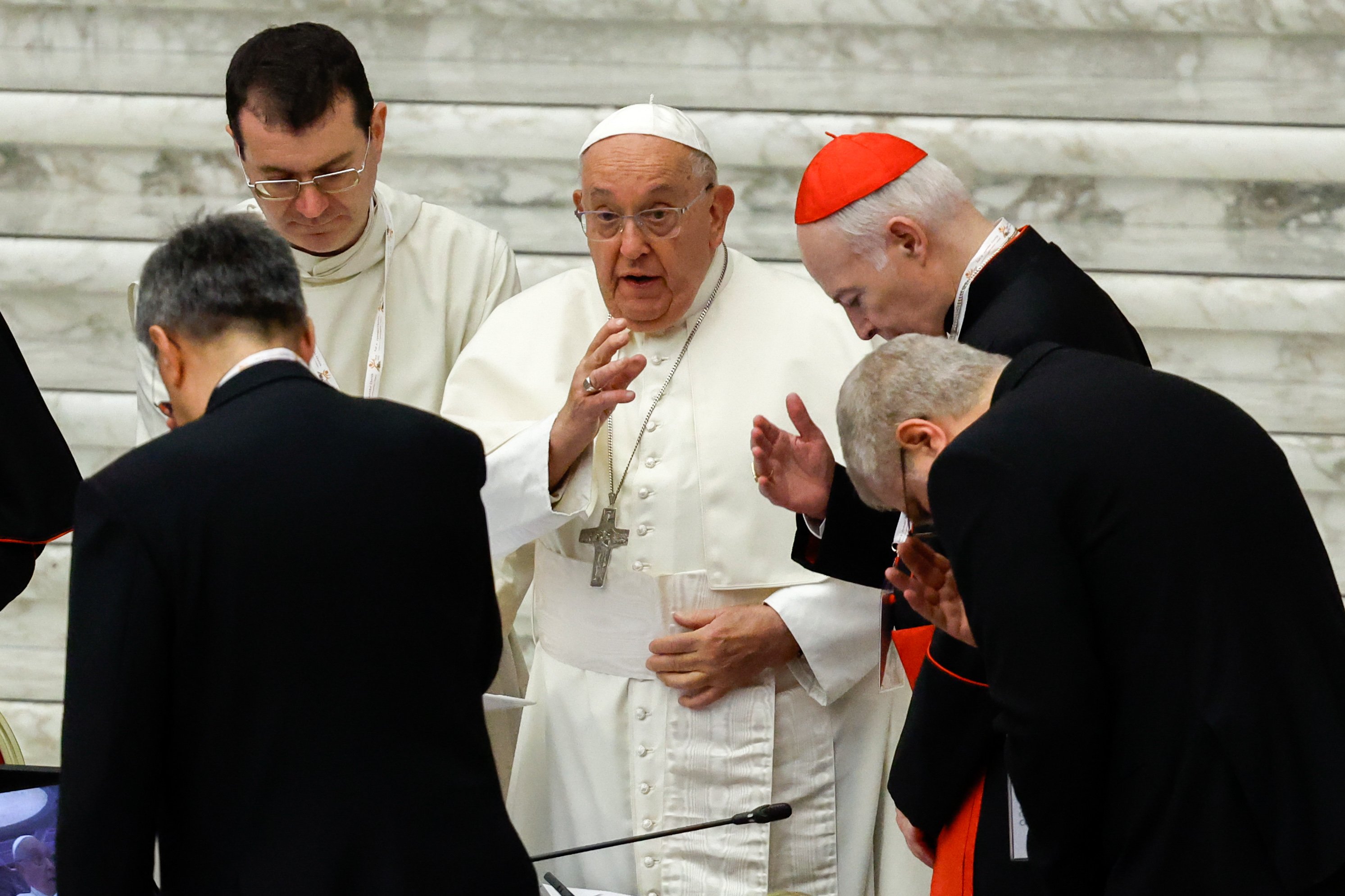 Pope Francis gives his blessing to synod members