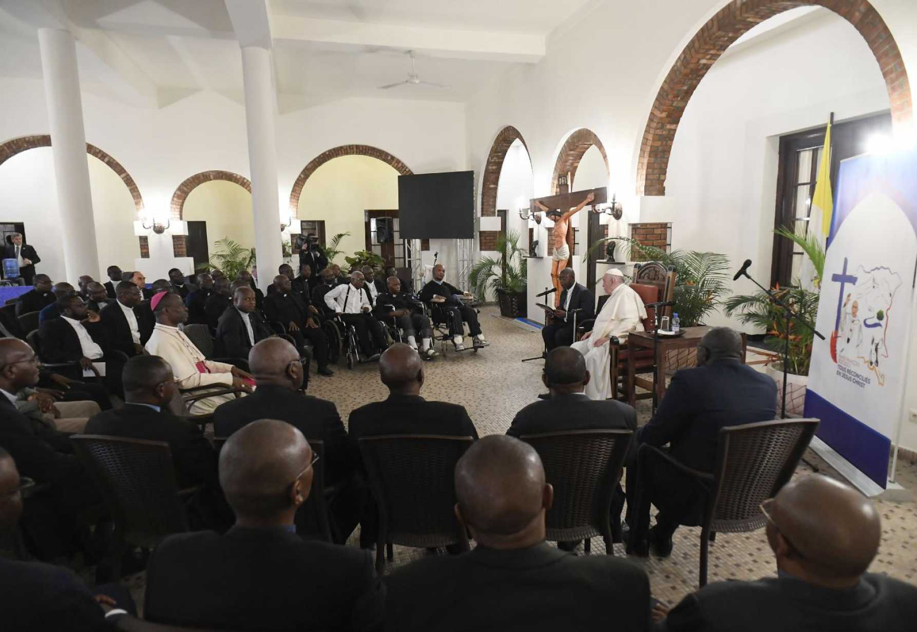 Pope tells Jesuits in Africa he twice refused to become a bishop