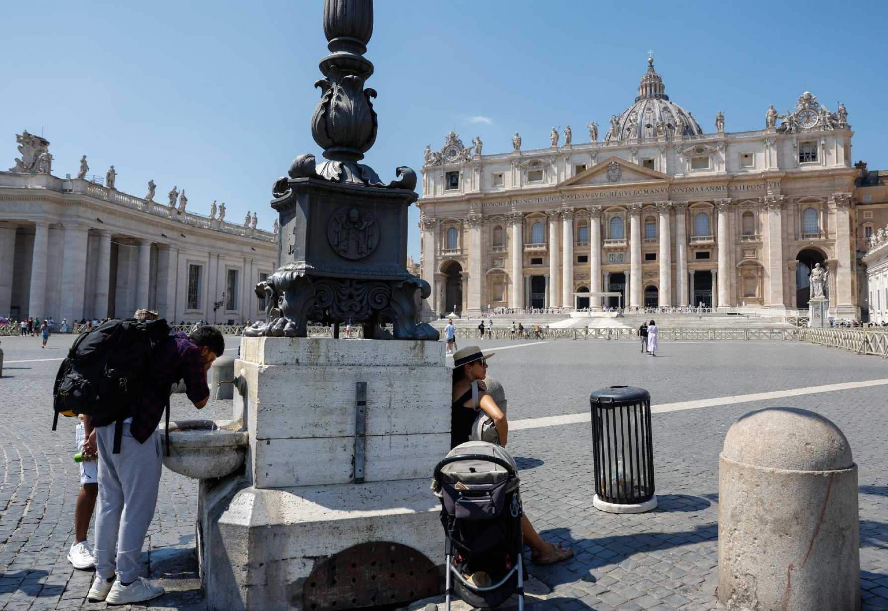 Scenes on a mid-August day near the Vatican