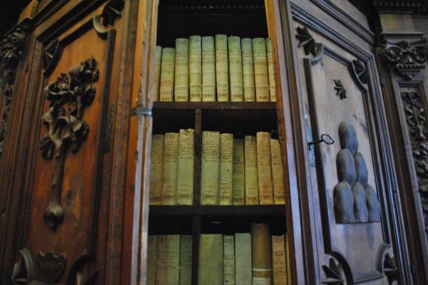 Books in a cabinet in the Vatican archives