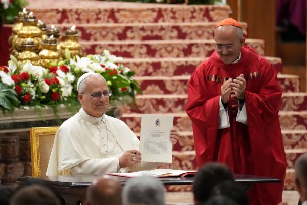 Pope Leo XIV after signing apostolic letter on education