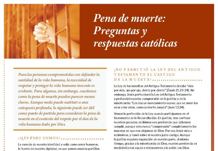 Thumbnail of bulletin insert, Pena de muerte: Preguntas y respuestas católicas