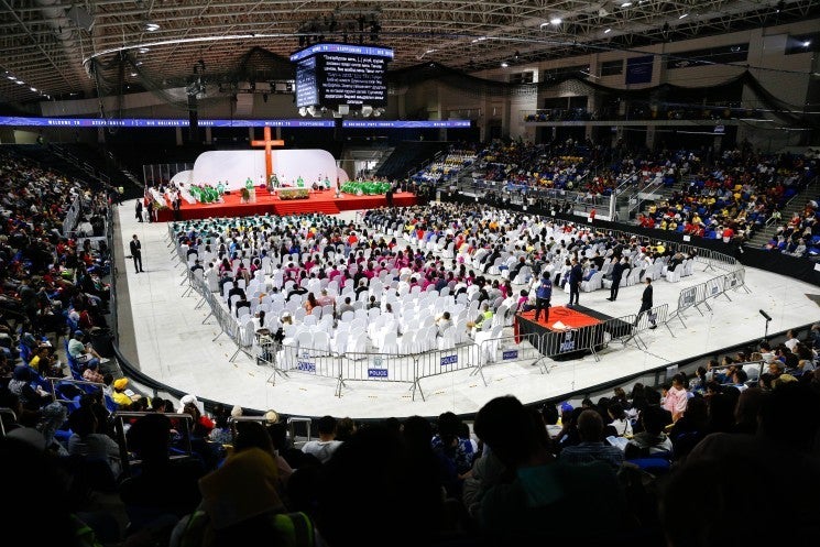 Pope Francis celebrates Mass in Mongolia.